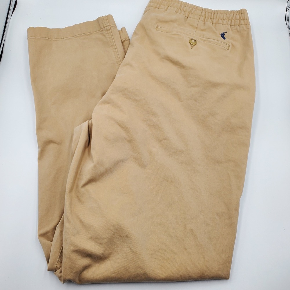 Polo Ralph Lauren Mens XL Stretch Classic Fit Tan Elastic Waist Chino Pants Flaw - Picture 1 of 10